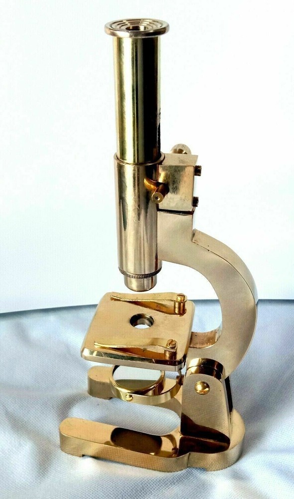 Antique Vintage Solid Brass Microscope Student Microscope 7 Inches