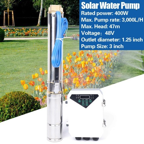 Solar Water Pump Submersible Deep Well Pump 48V DC Max Pump Rate 3,000l/H USA