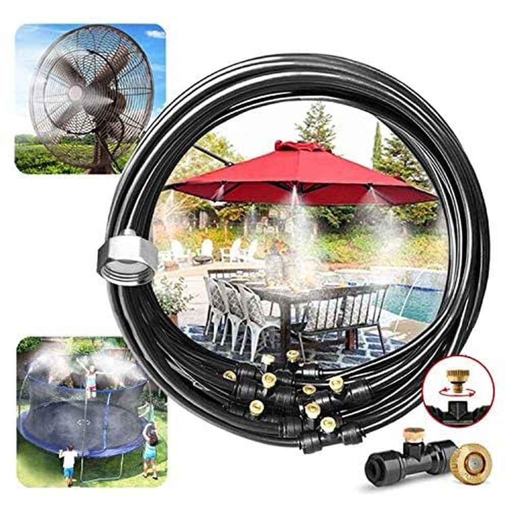 Misting Cooling System, Pre-Assembled Misting Kit,75FT (27M) Misting Line + 2...