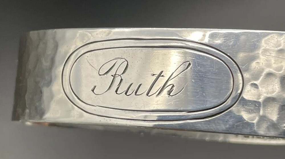 Sterling Silver Napkin Ring Name Engraved “RUTH” International