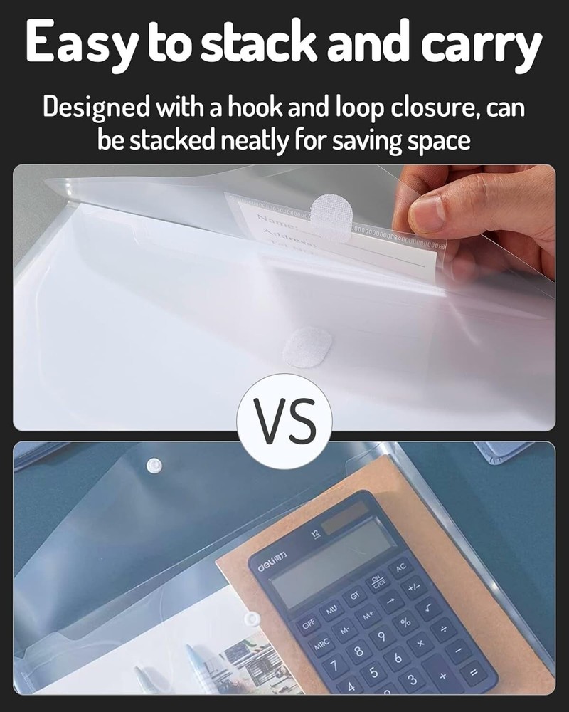 24 Pack Size 8.6 x 11.6 inches 3 Ring Clear Binder Pocket with Hook Loop Closure