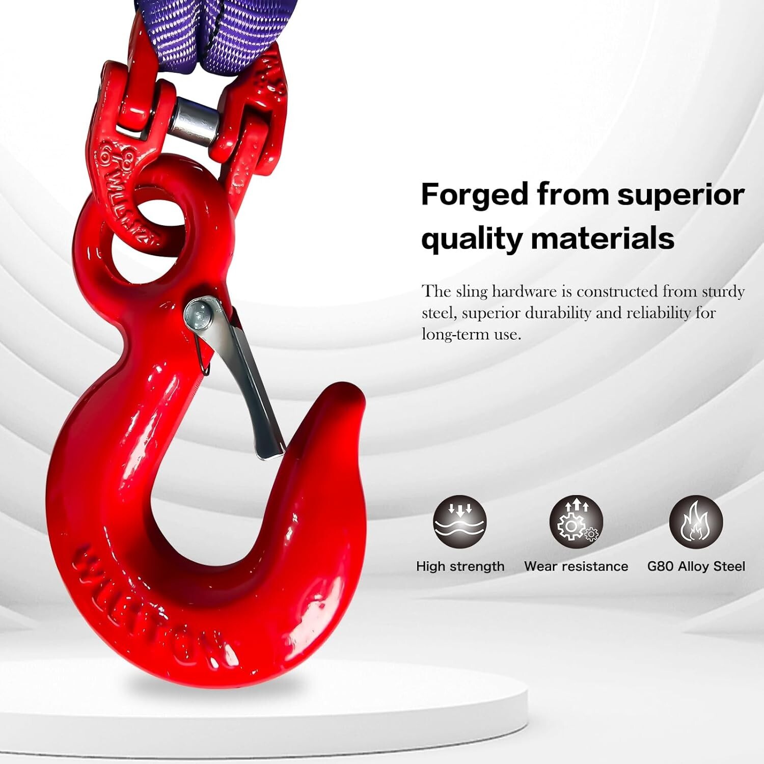 Four Leg Bridle Web Sling 7ft 6600lbs Lifting Slings with G80 Grab Hooks