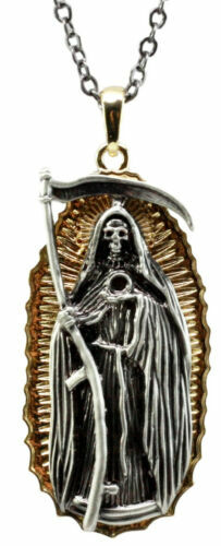 Day Of The Dead Santa Muerte Pewter Necklace Our Lady Of Holy Death Lead Free
