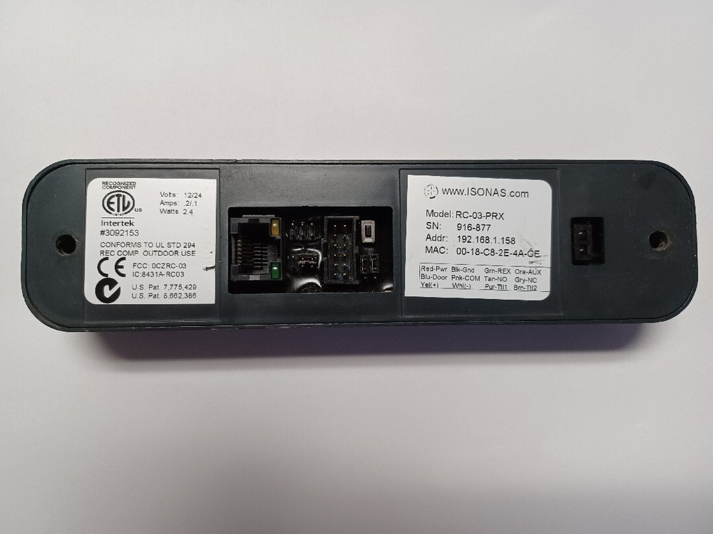 Schlage Isonas RC-03-PRX IP Proximity Card Reader - Controller, Used.