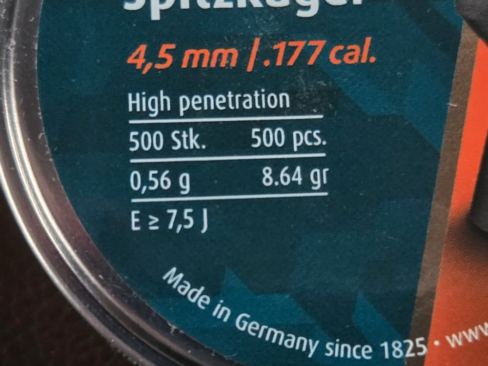 H&N Spitzkugel (.177 cal) Pellets