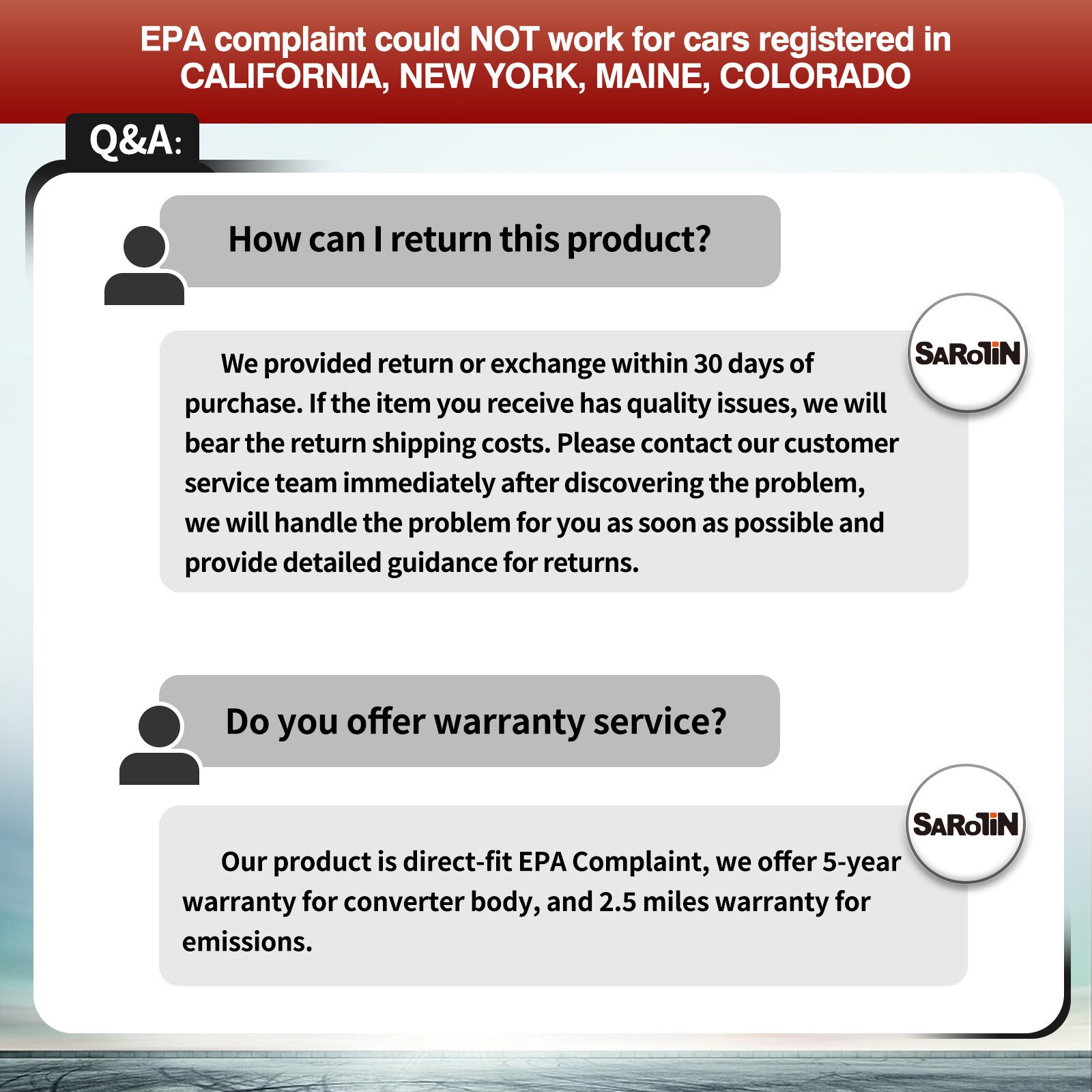 Catalytic Converter for Chevrolet Silverado 1500 GMC Sierra 4.3L 5.3L 2014-2018