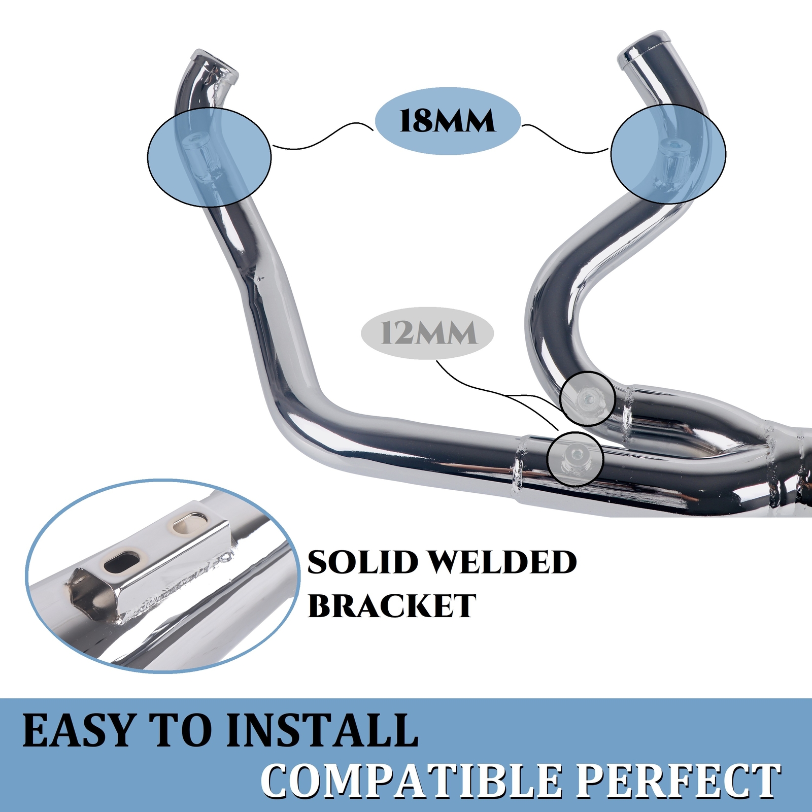 SHARKROAD 2 Into 1 Exhaust Pipes for Harley 1995-2016 Full Exhaust System