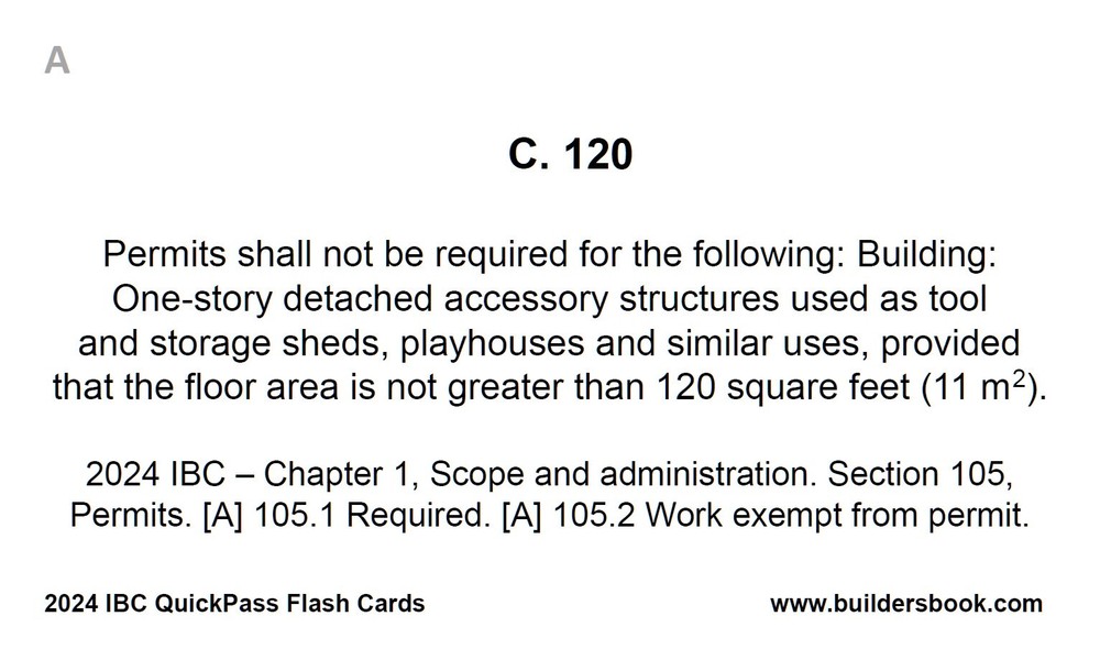 2024 International Building Code IBC QuickPass Flash-Cards