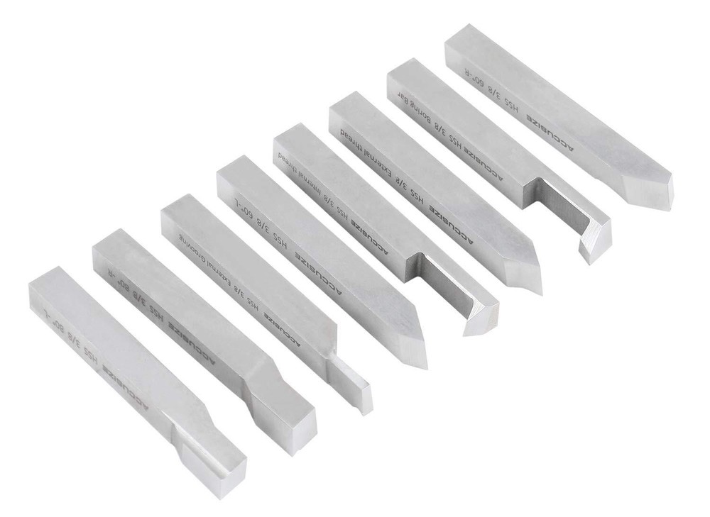 3/8'' 8 Pc Hss Tool Bit Set, Pre-Ground for Turning and Facing Work,