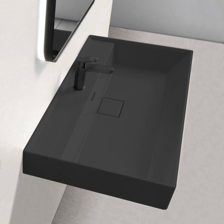 Nameeks CeraStyle 037307-U-97-One Hole Sharp 31-1/2" Rectangular - Black