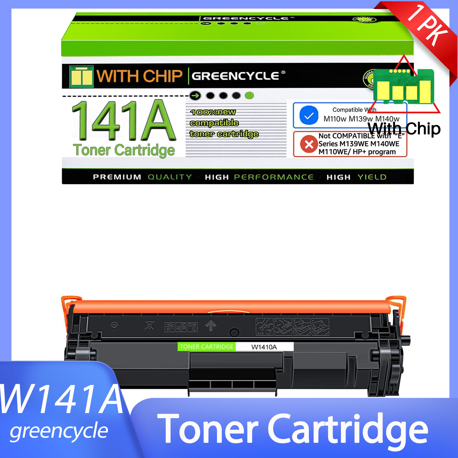 1 PK 141A Toner Cartridge with Chip Compatible HP for Laserjet M110w MFP M139w
