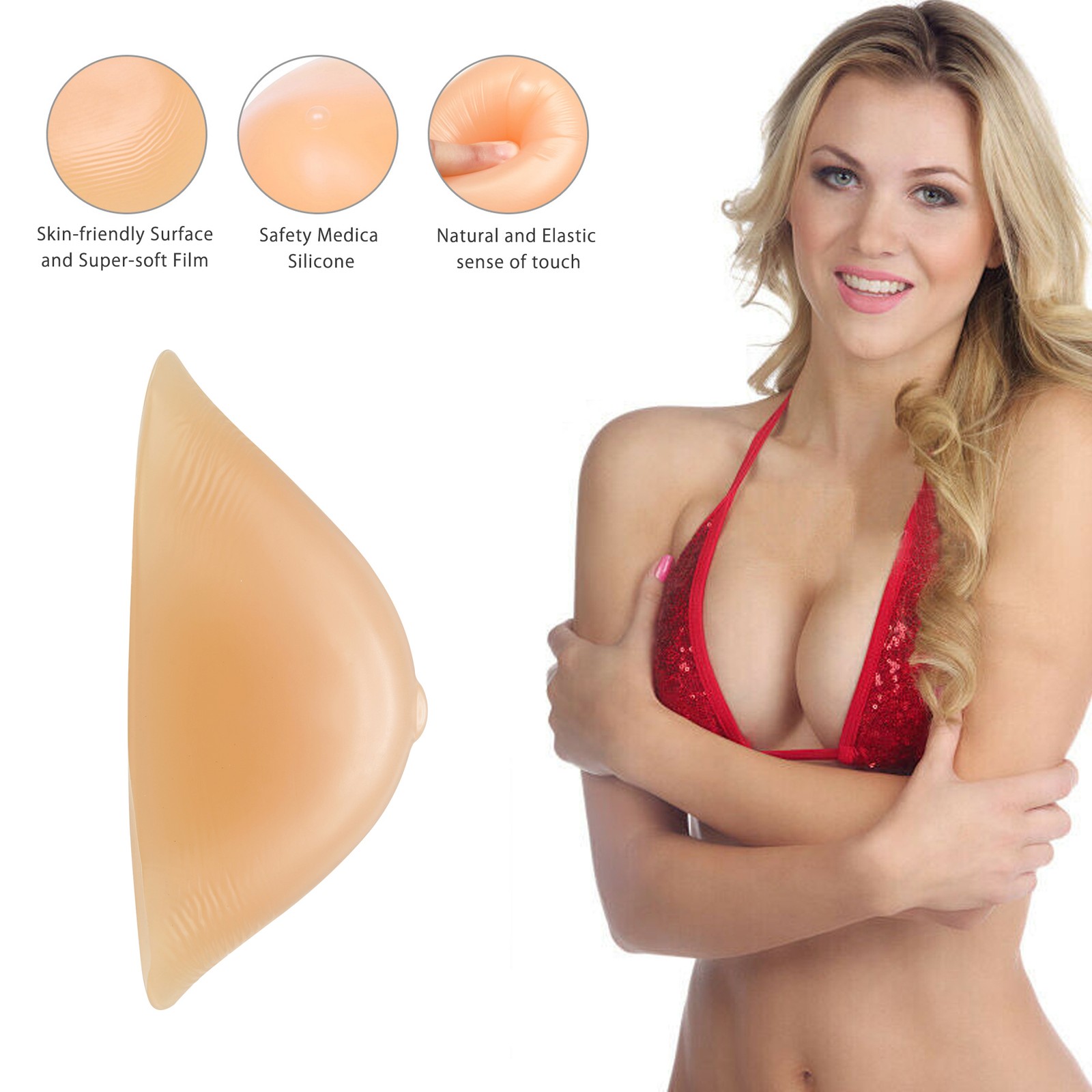Silicone Breast Forms Pad Mastectomy Prosthesis Bra Enhancers One Piece