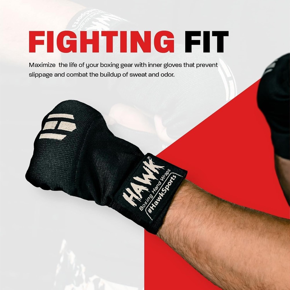 Professional Boxing Inner Gloves with Gel Padding & Quick Wraps - Small-Medium