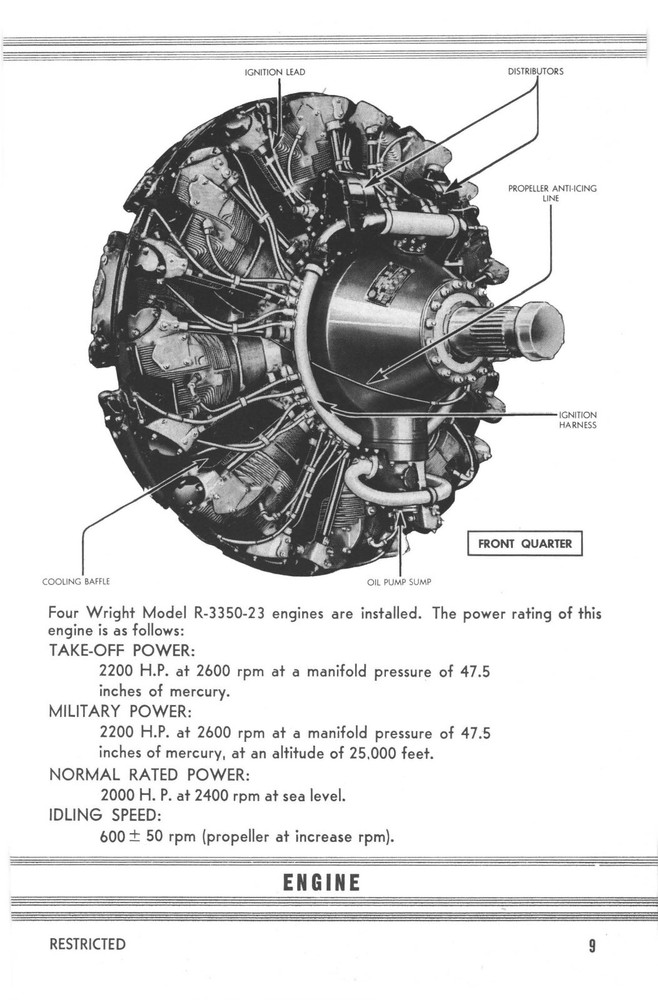 REPRINT WWII B-29 BOEING ENGINE CHANGE MANUAL