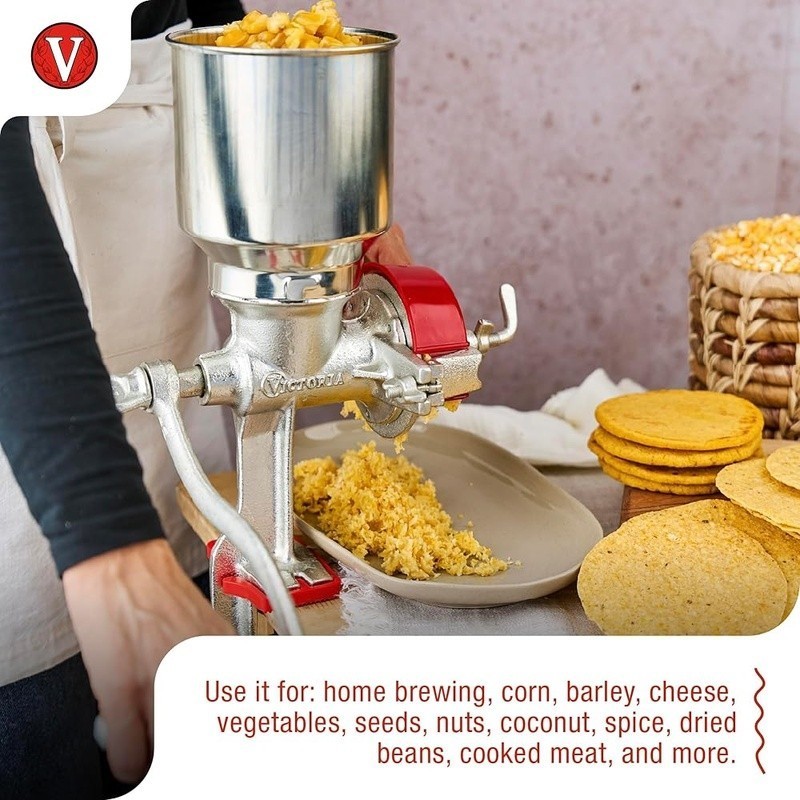 Cast Iron Manual Grain Grinder Corn Milling Machine Adjustable Kitchen Tool New