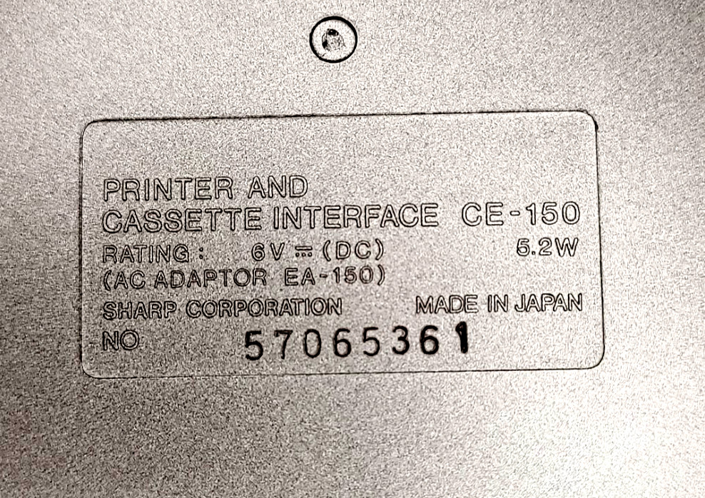 Sharp PC1500A Pocket Computer w/ CE150 Printer/Cassette Interface Turns On CASE