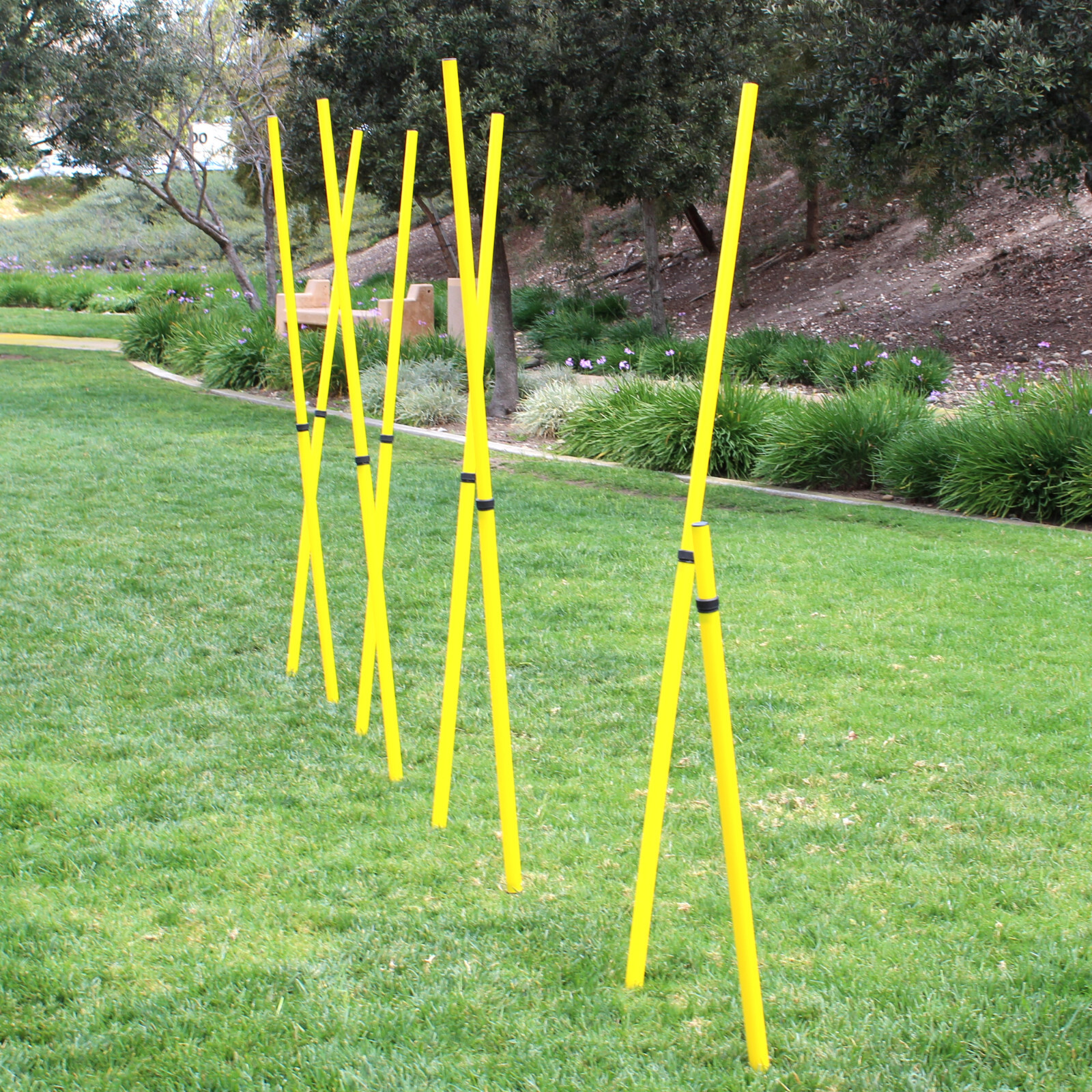 Agility Telescopic Poles Portable Training Obstacle Football Soccer Coach Set 8