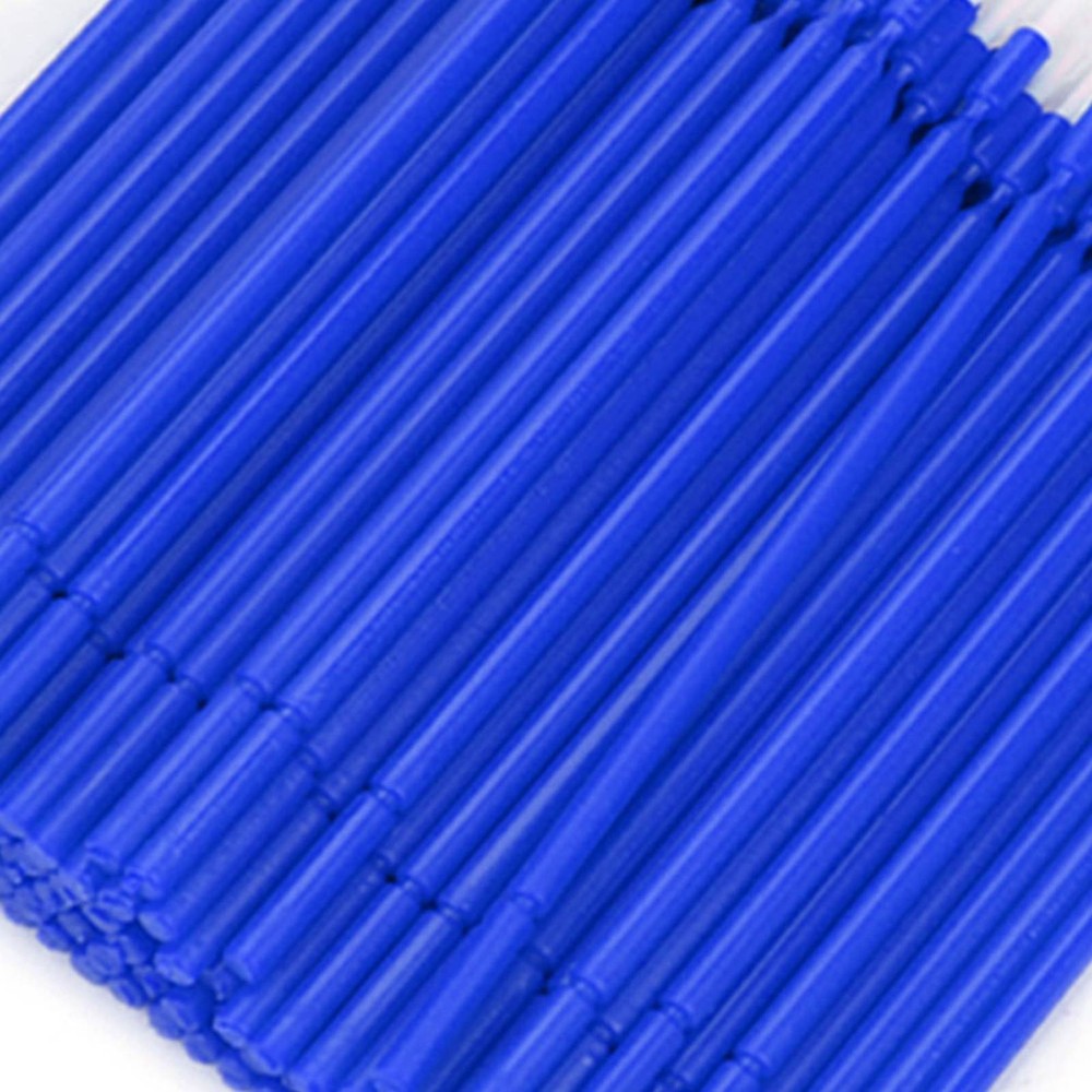 100 Pcs Dental Disposable Micro Applicator Brush Bendable Sticks (Blue)
