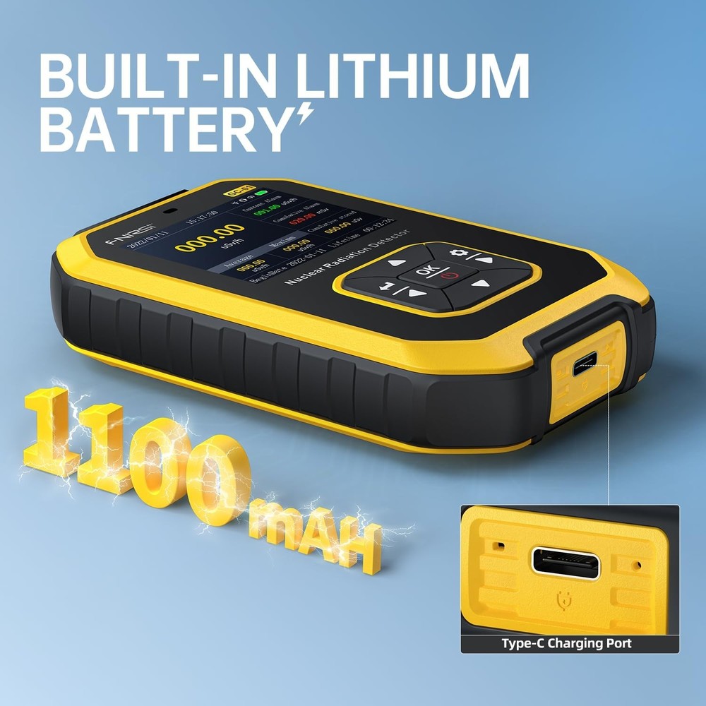 Precision Geiger Counter with Adjustable Alarm Settings and Compact Style