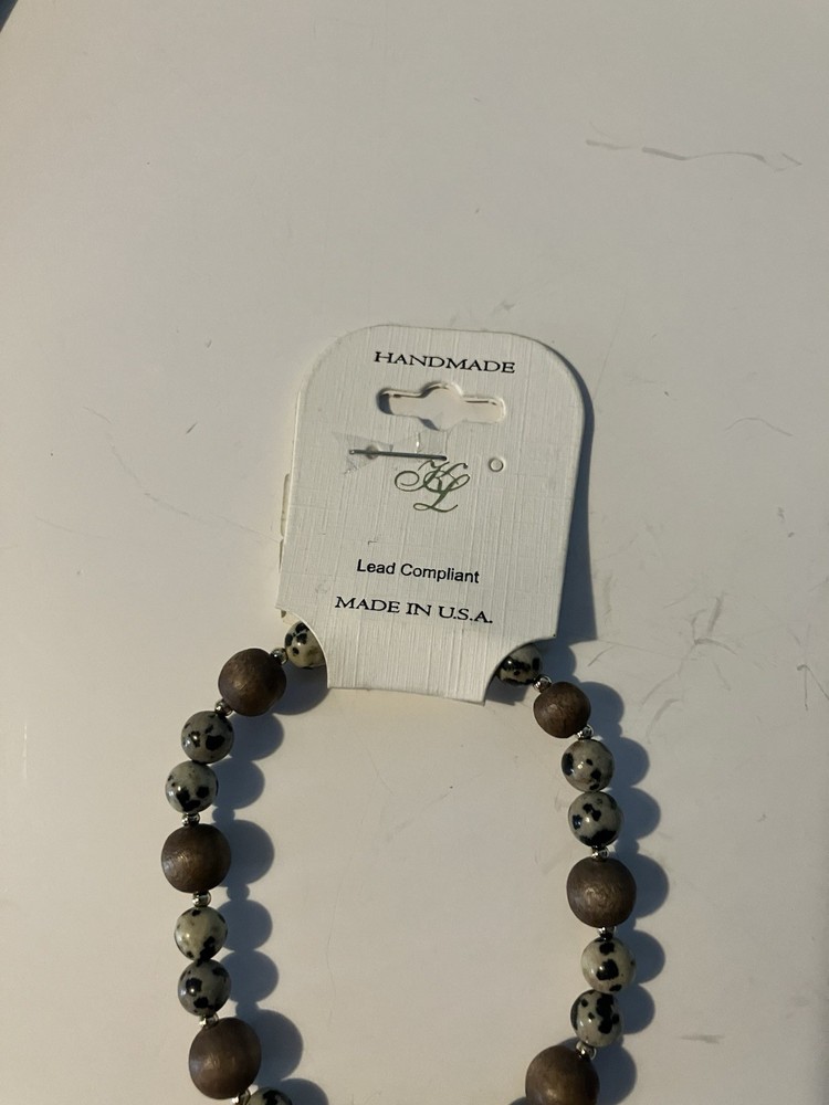 Handmade Beaded Stretch Bracelet Brown & Black NEW