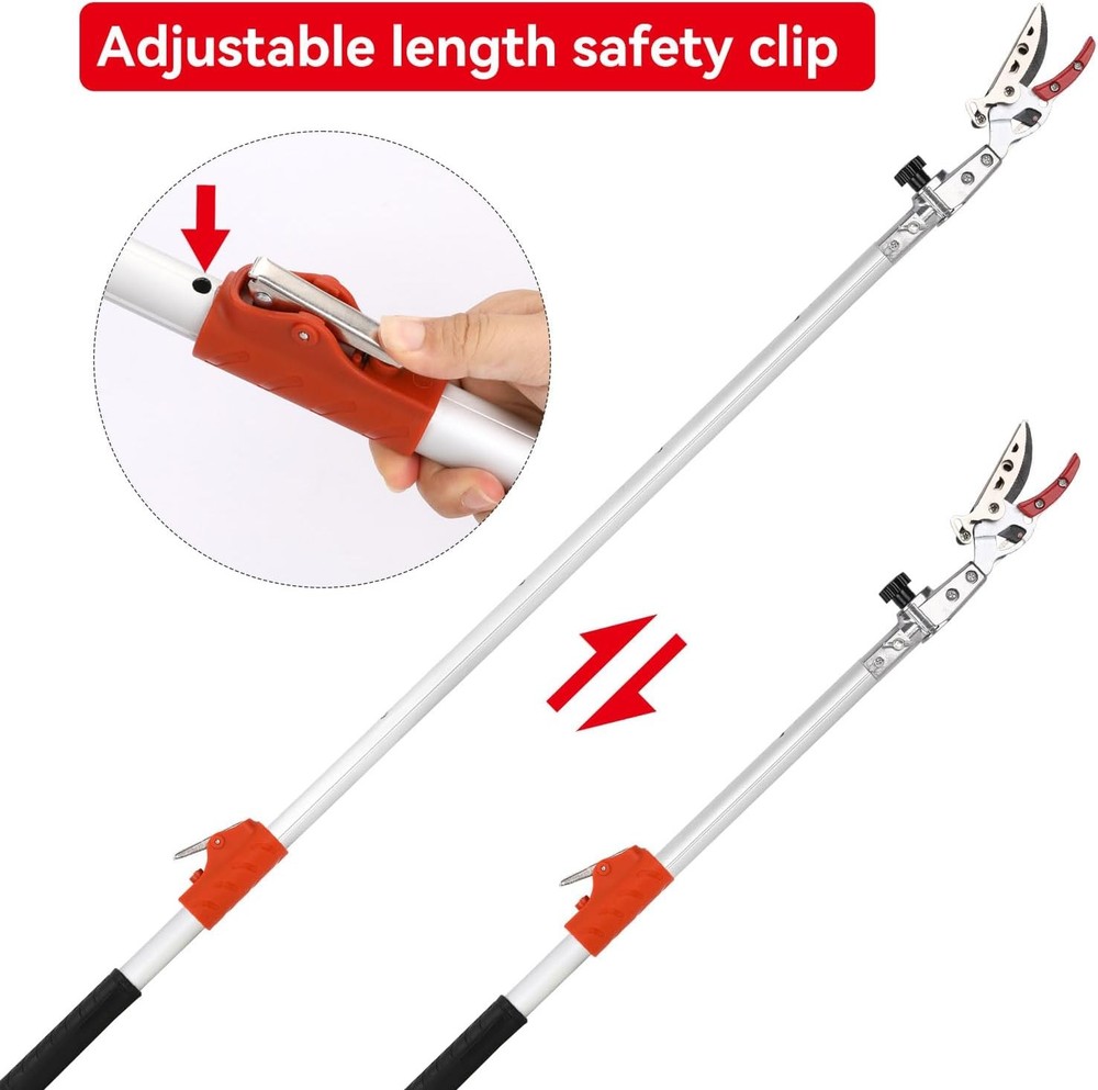 Extendable Tree Pruner, 3.67-5.45 ft Telescopic Pole Pruning Shears