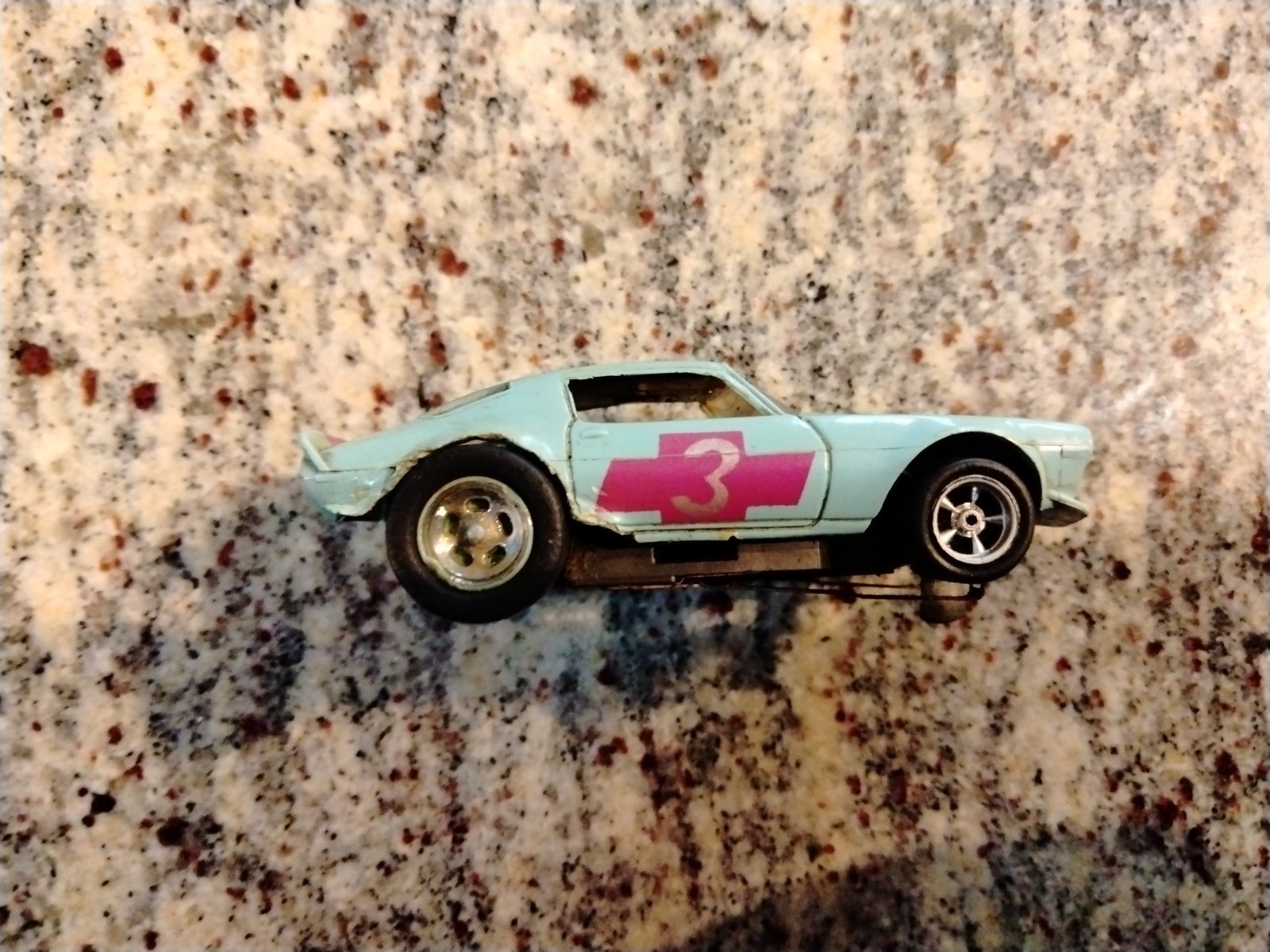 AS IS VTG Aurora AFX Camaro Z28 Slot Car Body HO Blue Purple #3 Untested