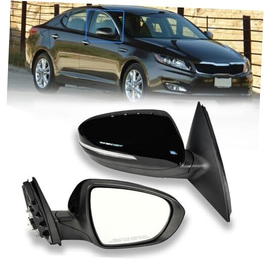 Side Mirror Compatible With Kia Optima 2011 2012 Right Passenger Side Black