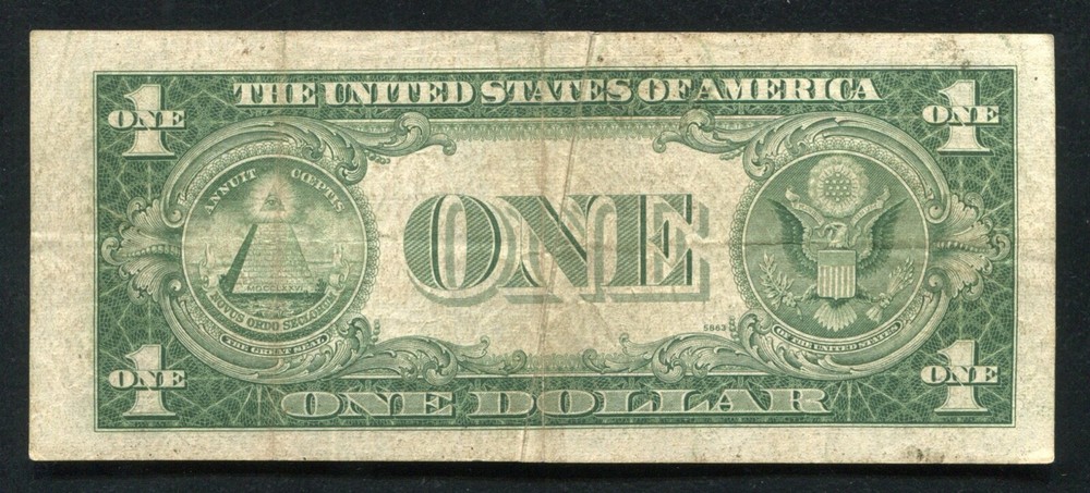 1935-E $1 ONE DOLLAR SILVER CERTIFICATE “GUTTER FOLD ERROR”