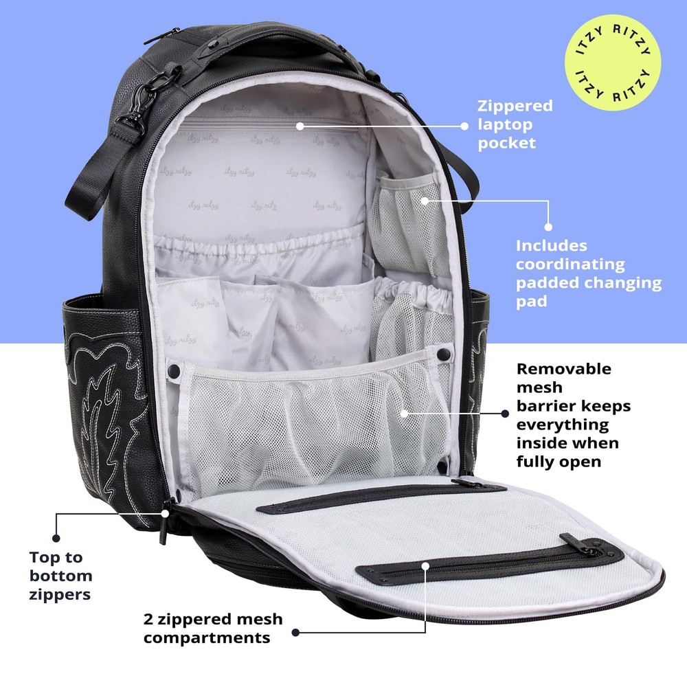 Itzy Ritzy Boss Plus Diaper Bag Backpack 19 Pockets
