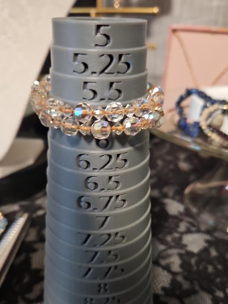 Vintage Clear Crystal Beaded Stretch Ring Set Wire Wrap