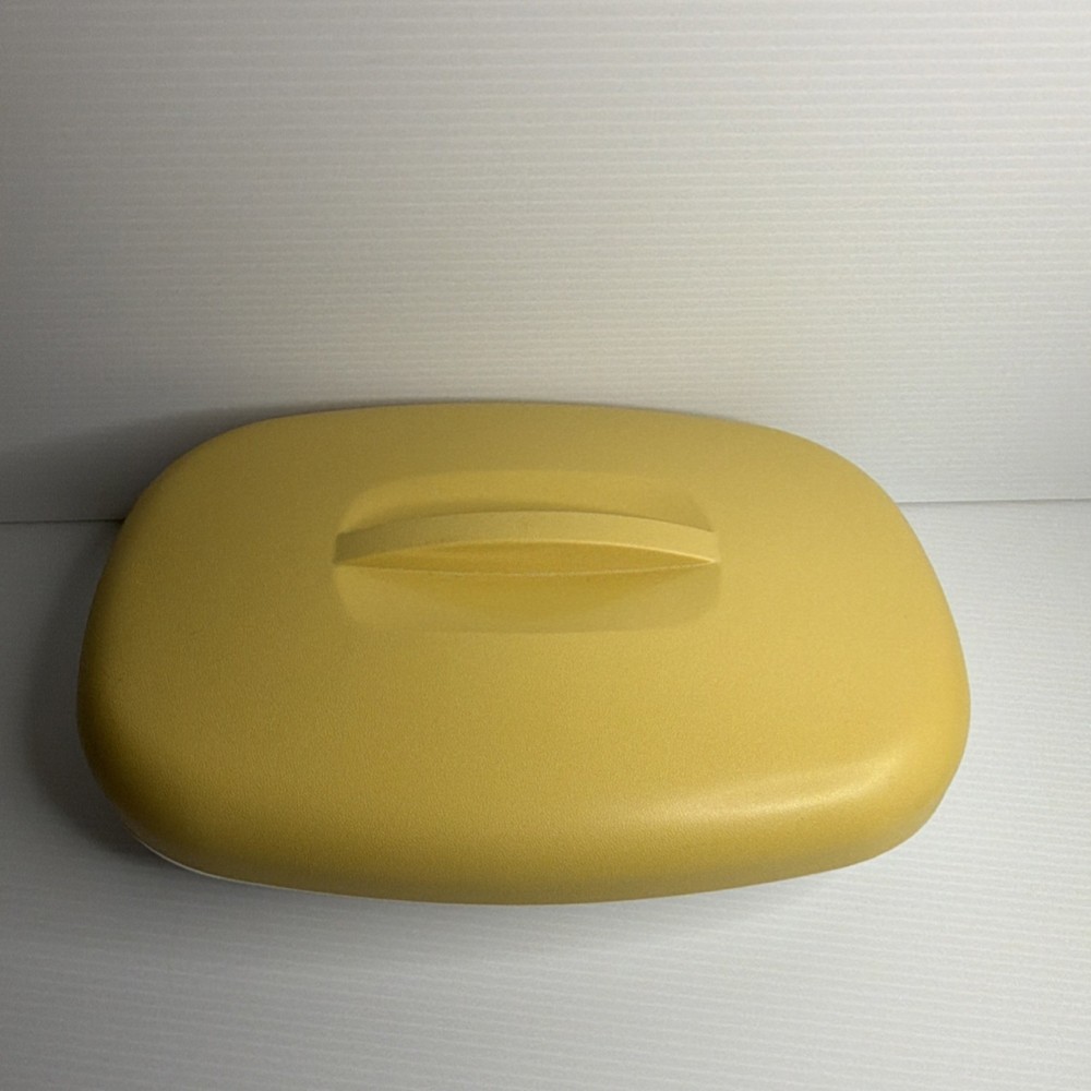 Tupperware Microwave Cooker Steamer Model 1245 Yellow White Plastic Kitchenware
