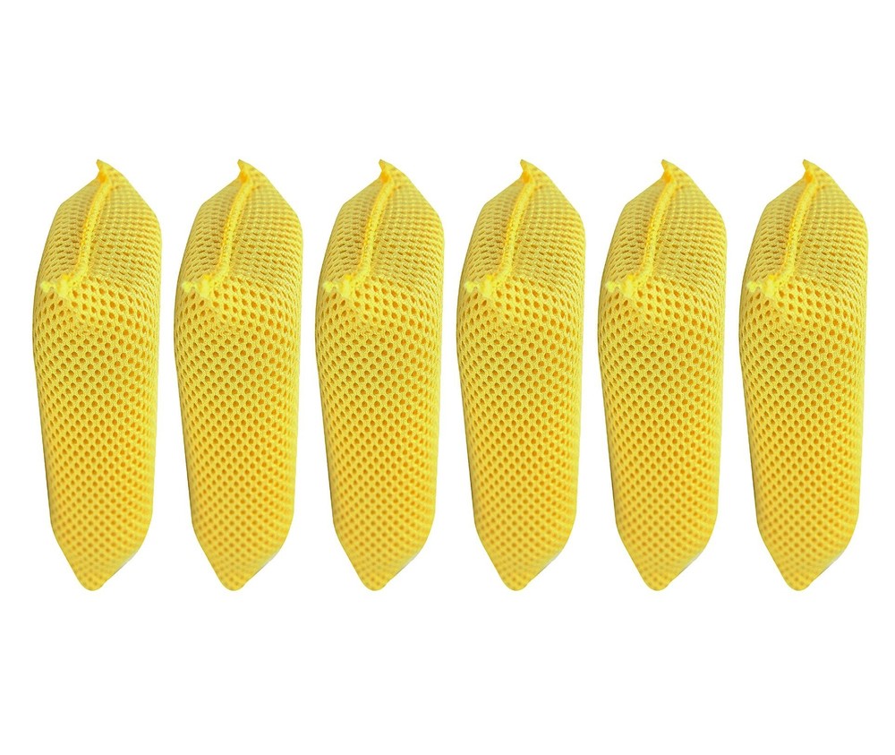 Iconikal Large Microfiber Bug Scrubber Sponge, Yellow, 6-Pack