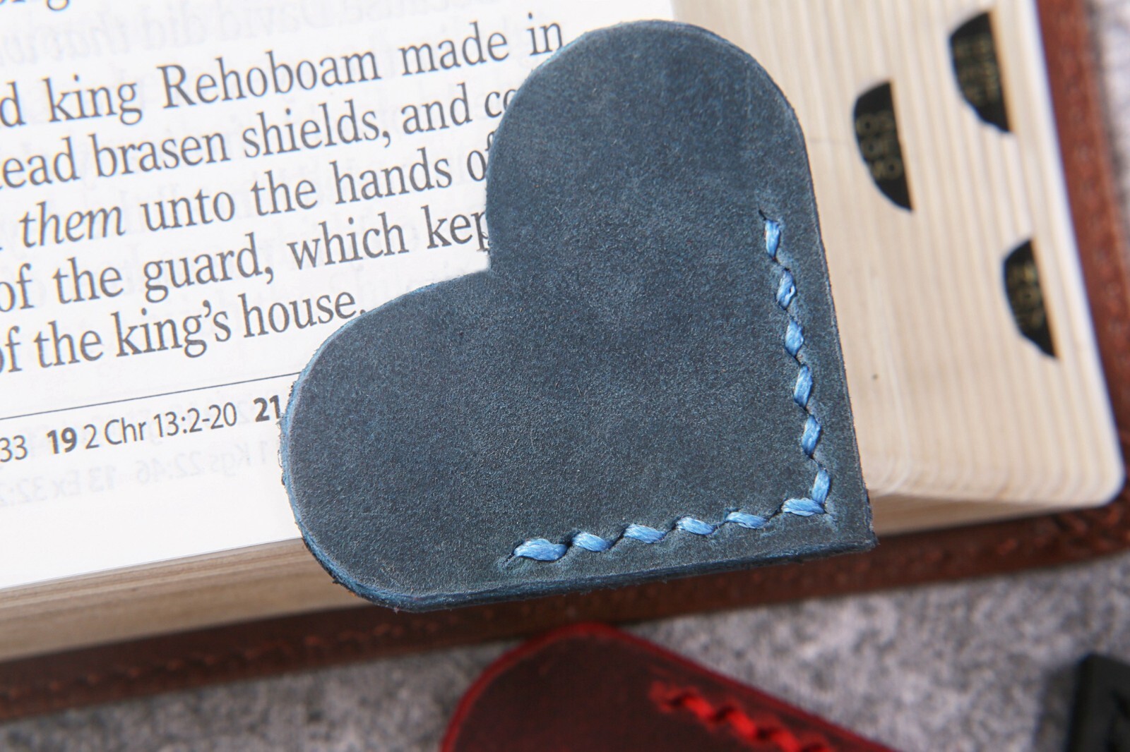 2 PCS Personalized leather bookmark book mark , geniune leather custom bookmark