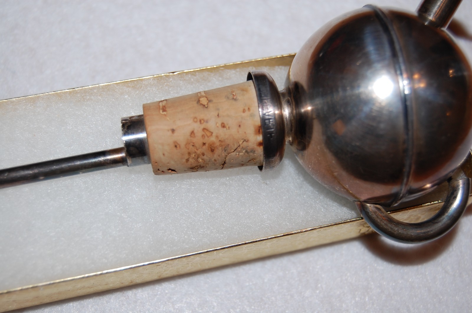 ANTIQUE FRENCH ART DECO IDEAL BREVETTE POURER SPOUT SILVER METAL BAR 1920-30'S