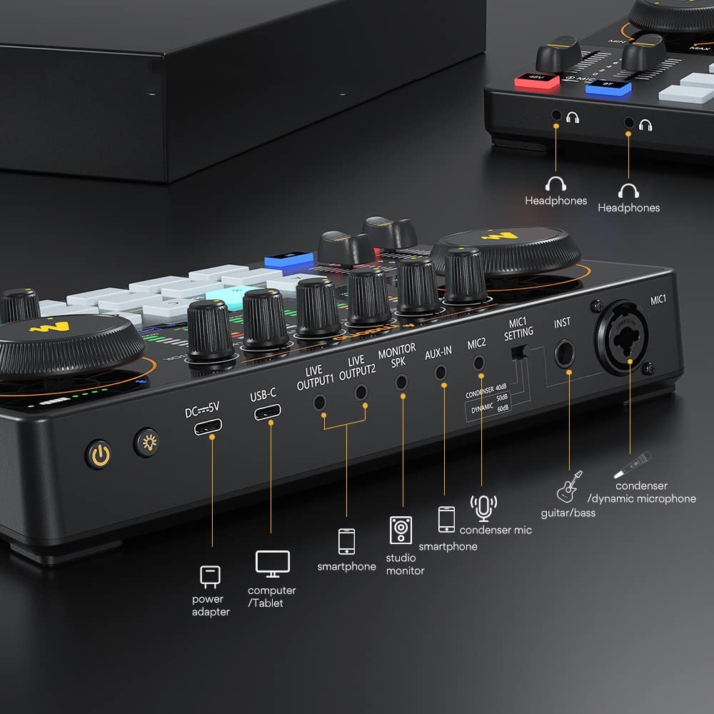 Podcast Equipment Bundle with Audio Interface and XLR Condenser Microphone, M...