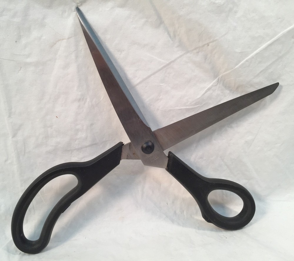 Stainless Steel Shears Curved Black Handle