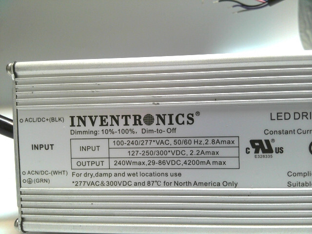 INVENTRONICS EUD-240S420DTA 240W EUD-DTA SERIES PROGRAMMABLE LED Driver 1/pack