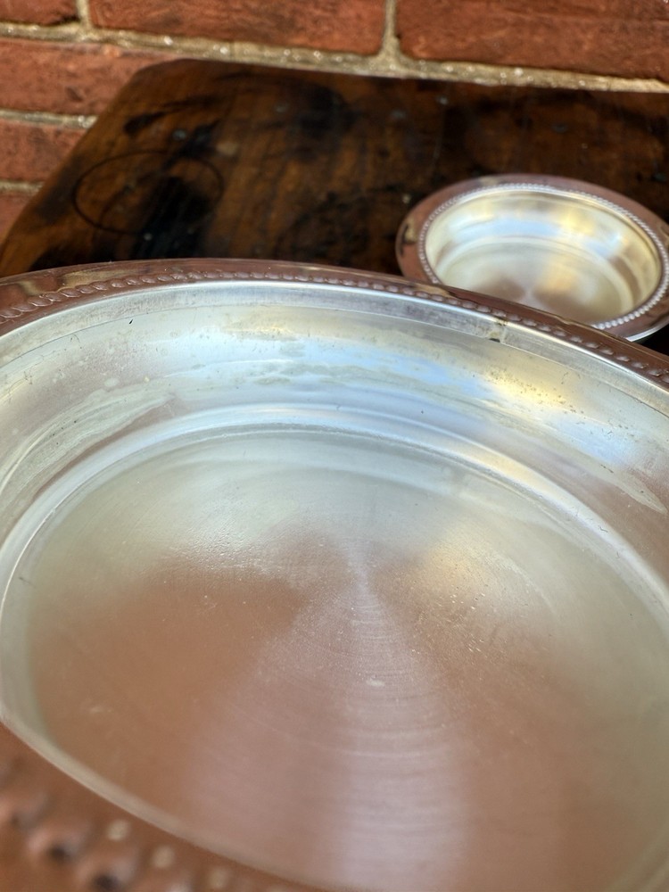 W & S Blackington Silver Plate Candle Holders or Coasters Set of 2 4 Inch