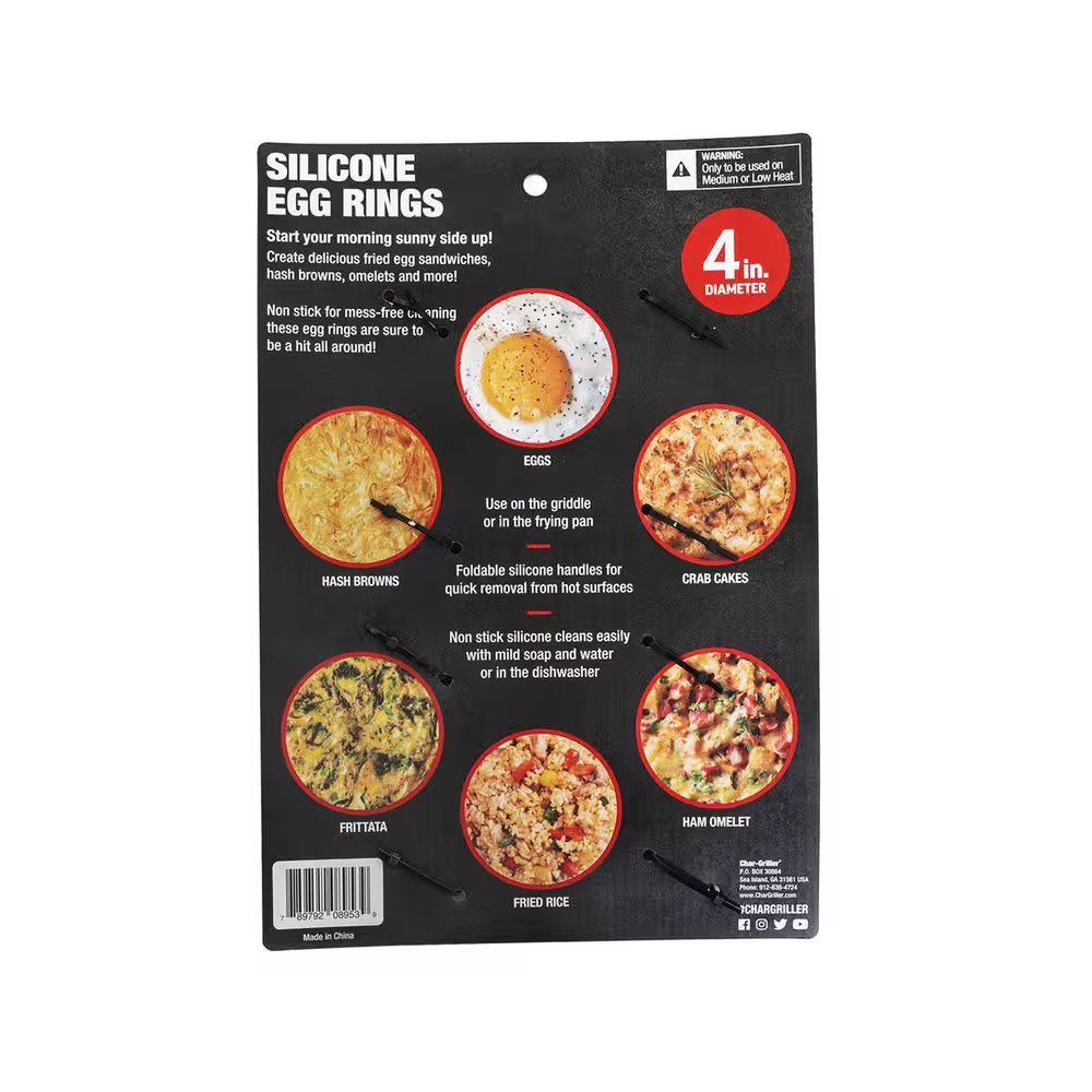 Egg Ring Set Red (Silicone) (4-Pack)