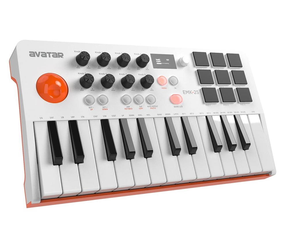 HXW 25 Key USB MIDI Keyboard Controller With Bluetooth, Compact, White