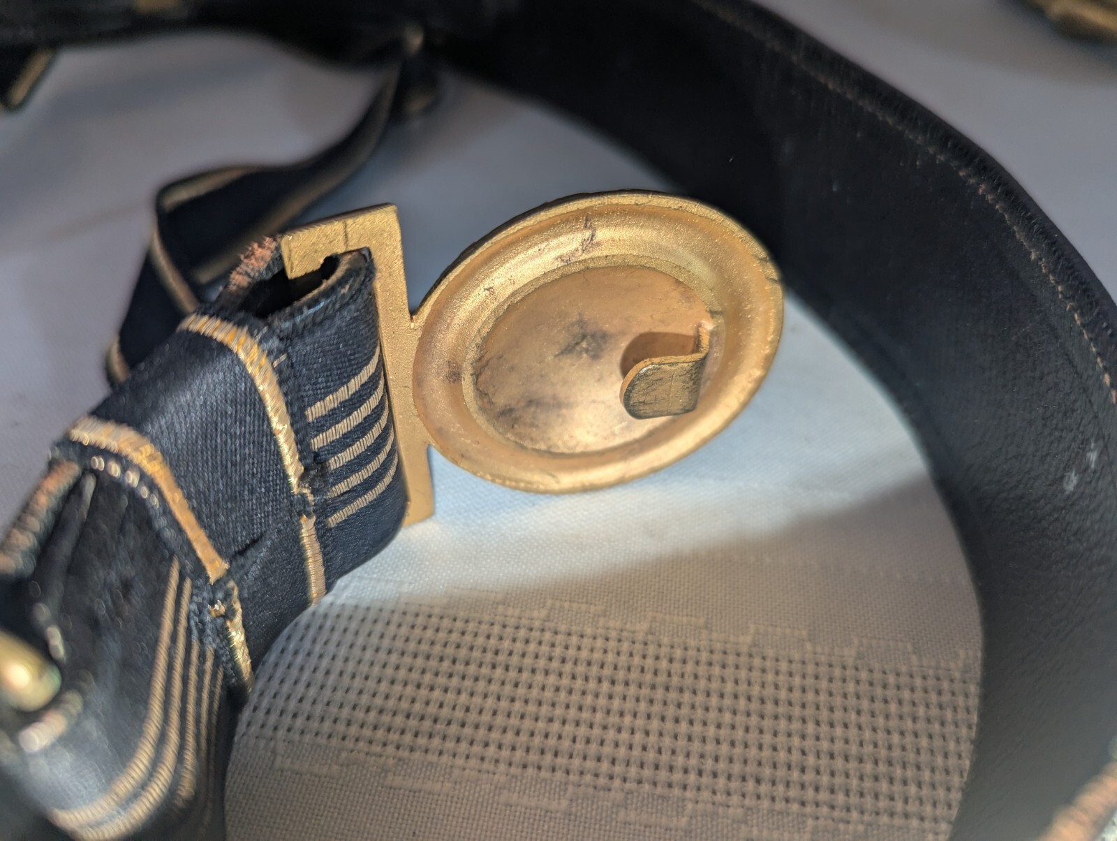 19th Cent. US Navy Officers Hat w/ Epaulettes & Belt in Tin Case Original!