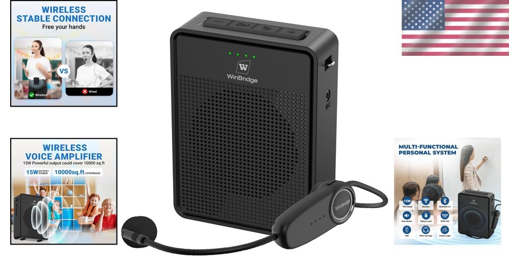 Ultra-Lightweight Wireless Microphone Headset for Effortless Voice Amplification