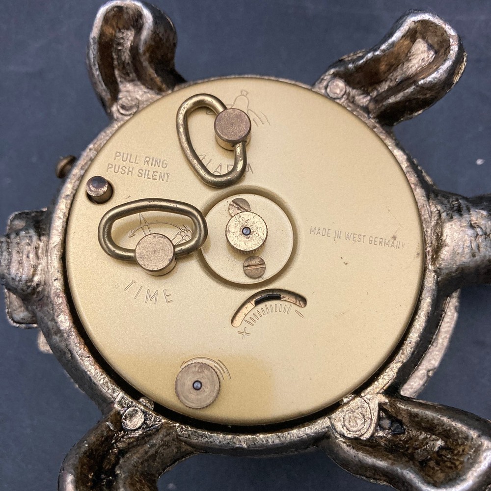 Desktop Bentley Alarm Clock in a Solid Brass Turtle Base/Clock NOT Working AS-IS