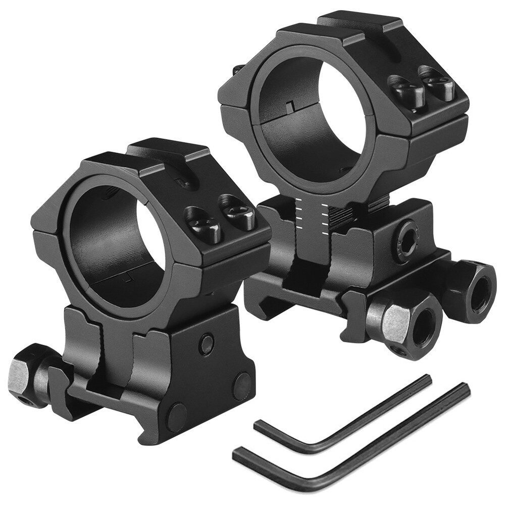 2Pcs Riser mount for 20mm Picatinny Rail Adjustable Height Scope Mount Rings