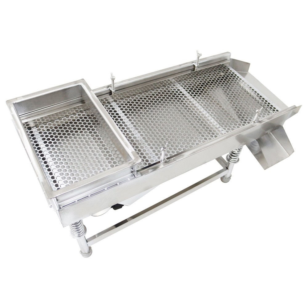 110V Stainless Linear Vibrating Screen w/Single Layer 10mm Screen Sieve Machine