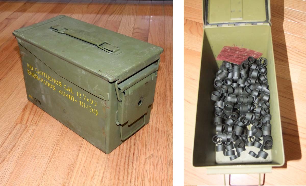 .50 Cal Ammo Can with 75 Links, NOS