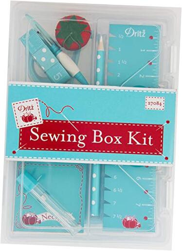 Sewing Box Kit,Teal/White