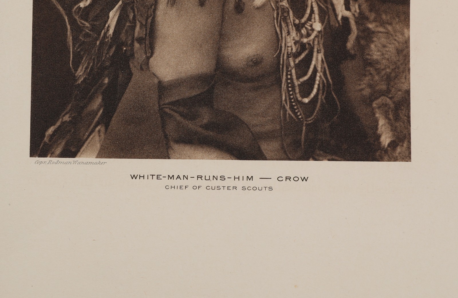 Lot of 4 Vintage Wanamaker Native American Photogravures: Custer Scouts, Crow