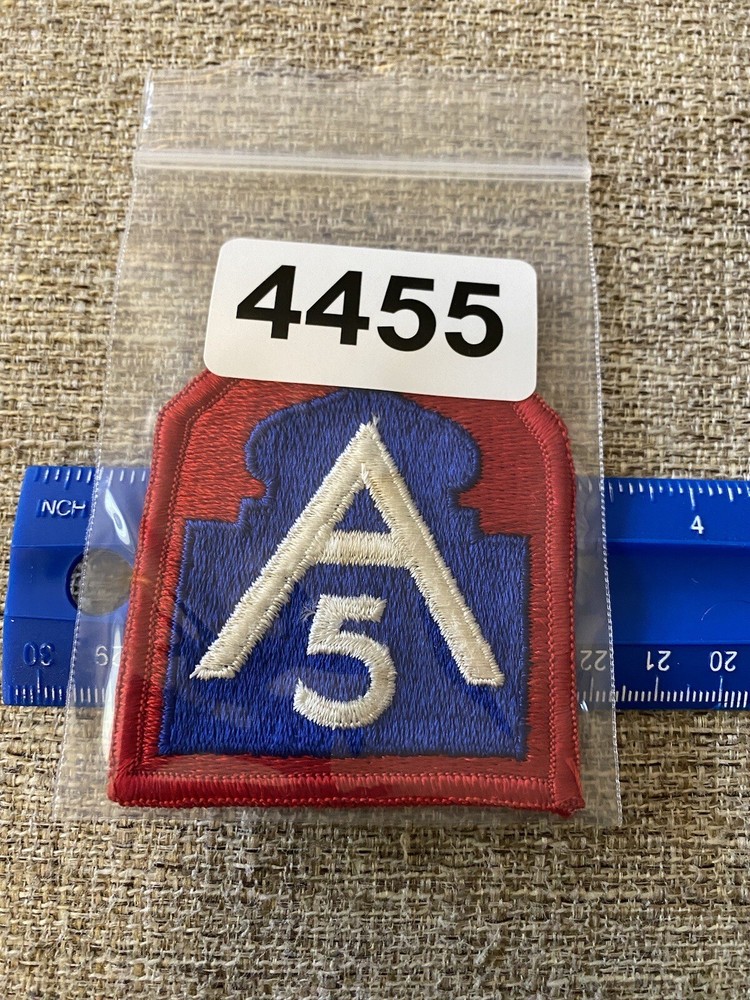 US Army 5th Army Patch Red White Blue A INV4455