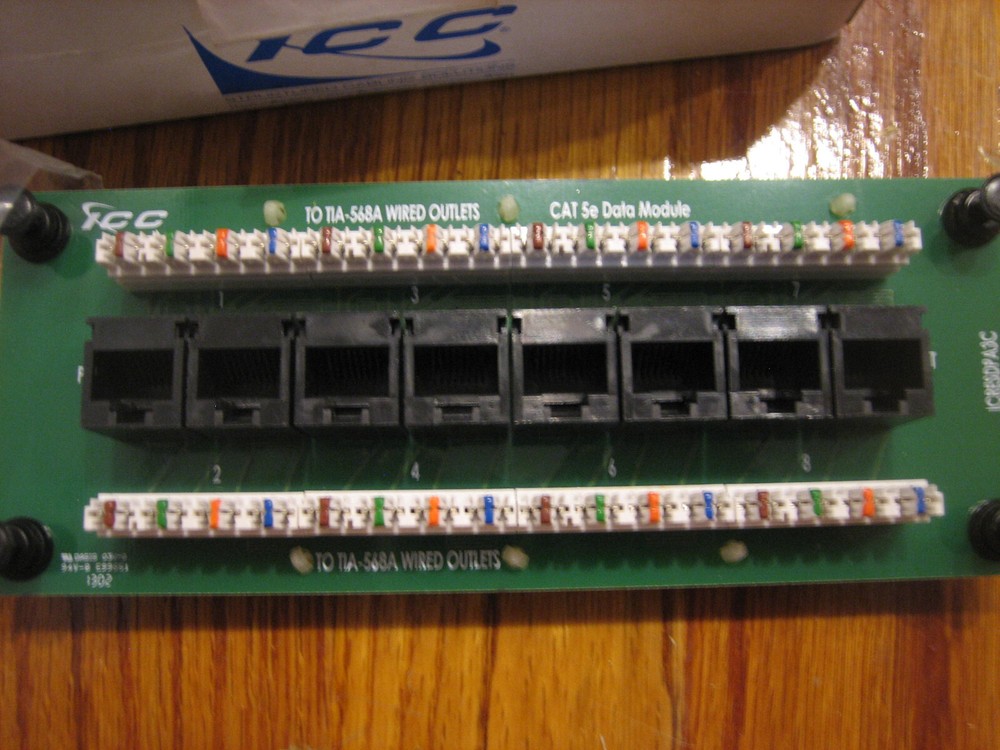 ICC; TIA-568a, 8 port, Cat 5e Data Module